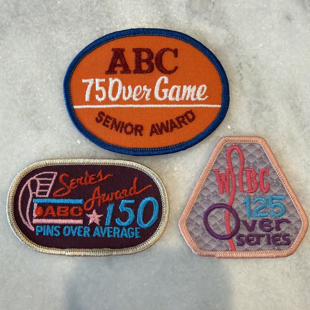 Bowling Patches Lot Of 3 ABC 75 Over,‎ 150 Over Average, WBC 125 Over